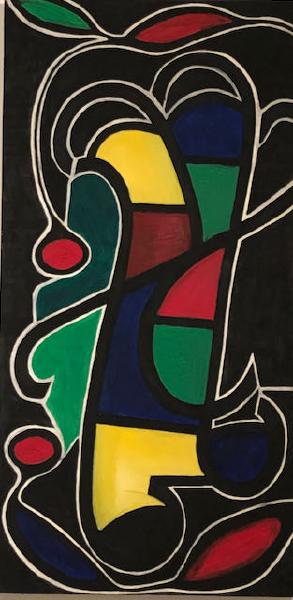 „RH“, Öl, Leinwand auf Keilrahmen, 100 cm x 50 cm x 3,5 cm, Unikat, Entstehungsjahr 2008