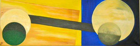 „Equilibre“, Öl, Leinwand auf Keilrahmen, 160 cm x 50 cm, Unikat, Entstehungsjahr 2009