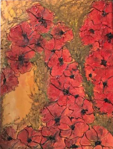 „Flowers“, Öl, Leinwand auf Keilrahmen, 40 cm x 30 cm x 3,5 cm, Unikat, Entstehungsjahr 2016