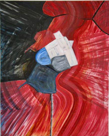 „Flamenco & war“, Öl, Leinwand auf Keilrahmen, 100 cm x 80 cm, Unikat, Entstehungsjahr 2007