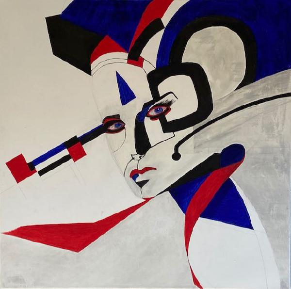 „Hi ...“, Öl, Leinwand auf Keilrahmen, 80 cm x 80 cm, Unikat, Entstehungsjahr 2019