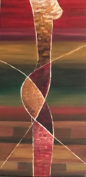 „Spider woman“, Öl, Leinwand auf Keilrahmen, 100 cm x 50 cm x 3,5 cm, Unikat, Entstehungsjahr 2019