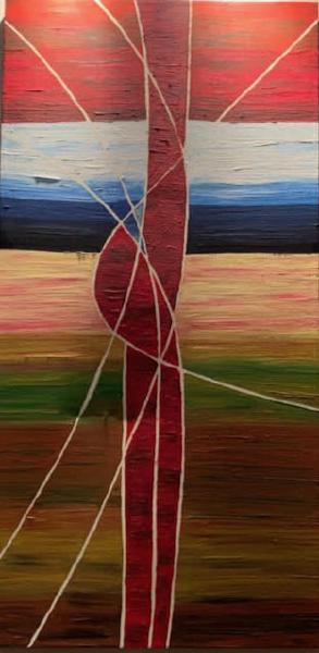 „Spider woman“, Öl, Leinwand auf Keilrahmen, 100 cm x 50 cm, Unikat, Entstehungsjahr 2019|